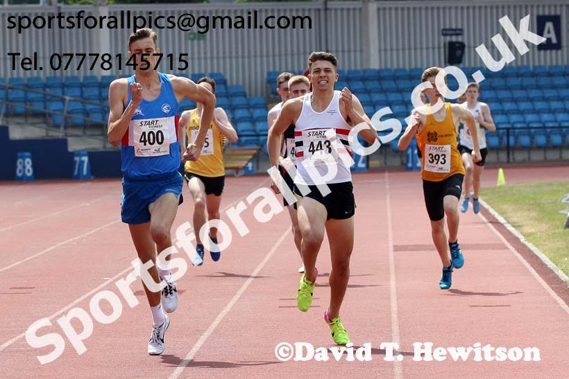 Mens under-20s 800 metres, Northern Senior and Under-20s Champs., Sports City, Manchester. Photo: David T. Hewitson/Sports for All Pics
